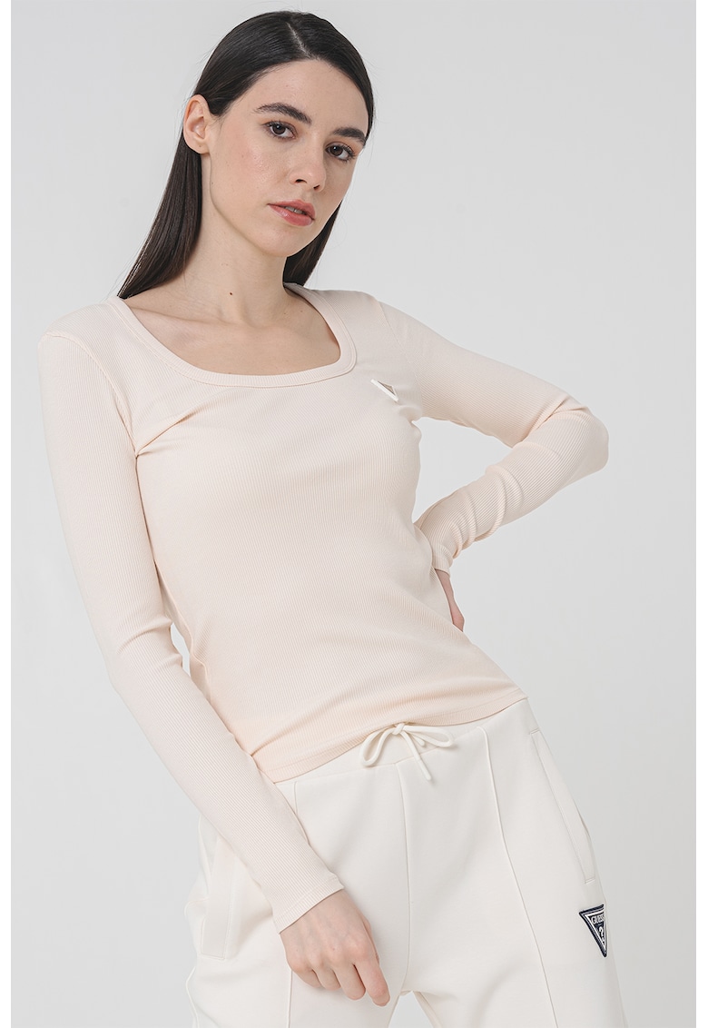 Bluza striata pentru fitness - Piersica