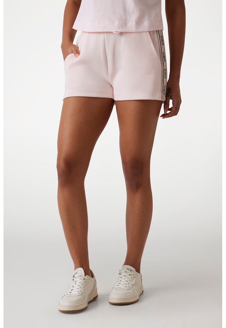 Pantaloni scurti cu snur - pentru fitness - Negru/Roz deschis