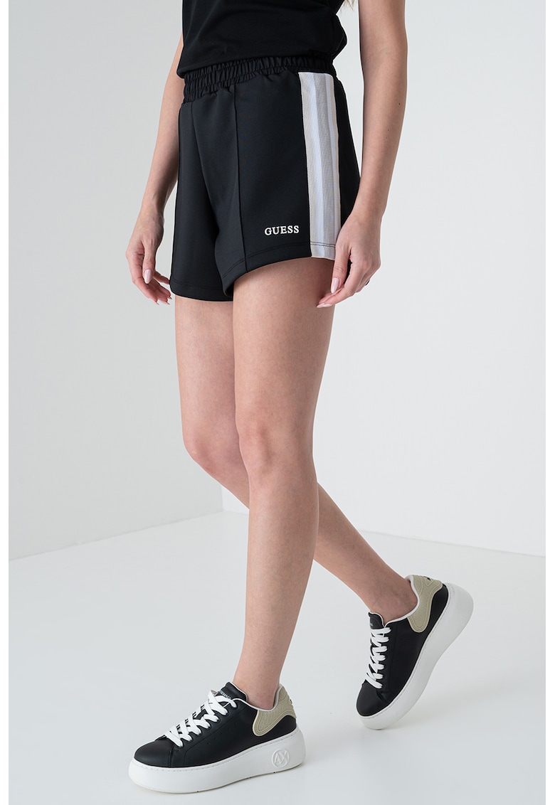 Pantaloni scurti cu talie inalta pentru fitness - Negru