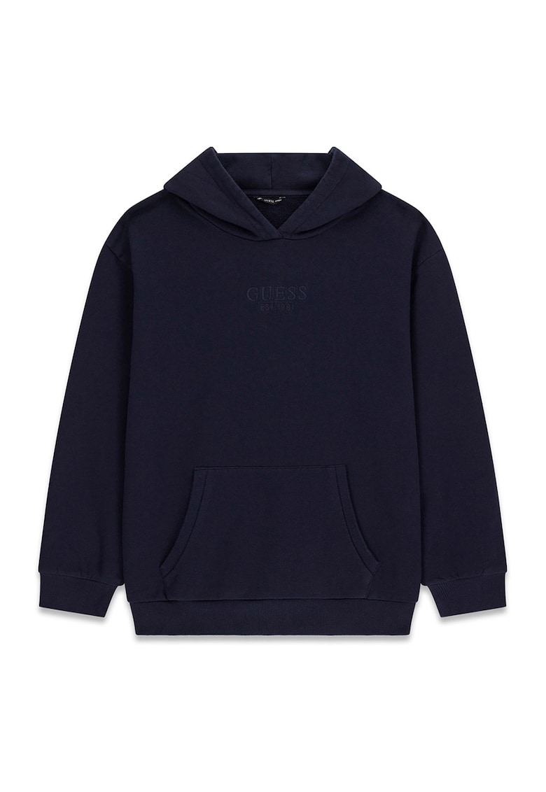 Hanorac supradimensionat cu broderie logo - Bleumarin