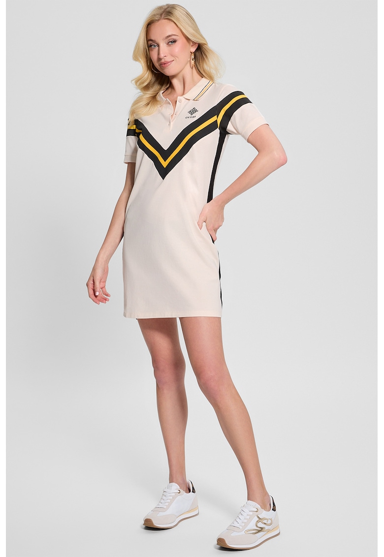 Rochie cu logo pentru golf - Negru/Galben/Crem