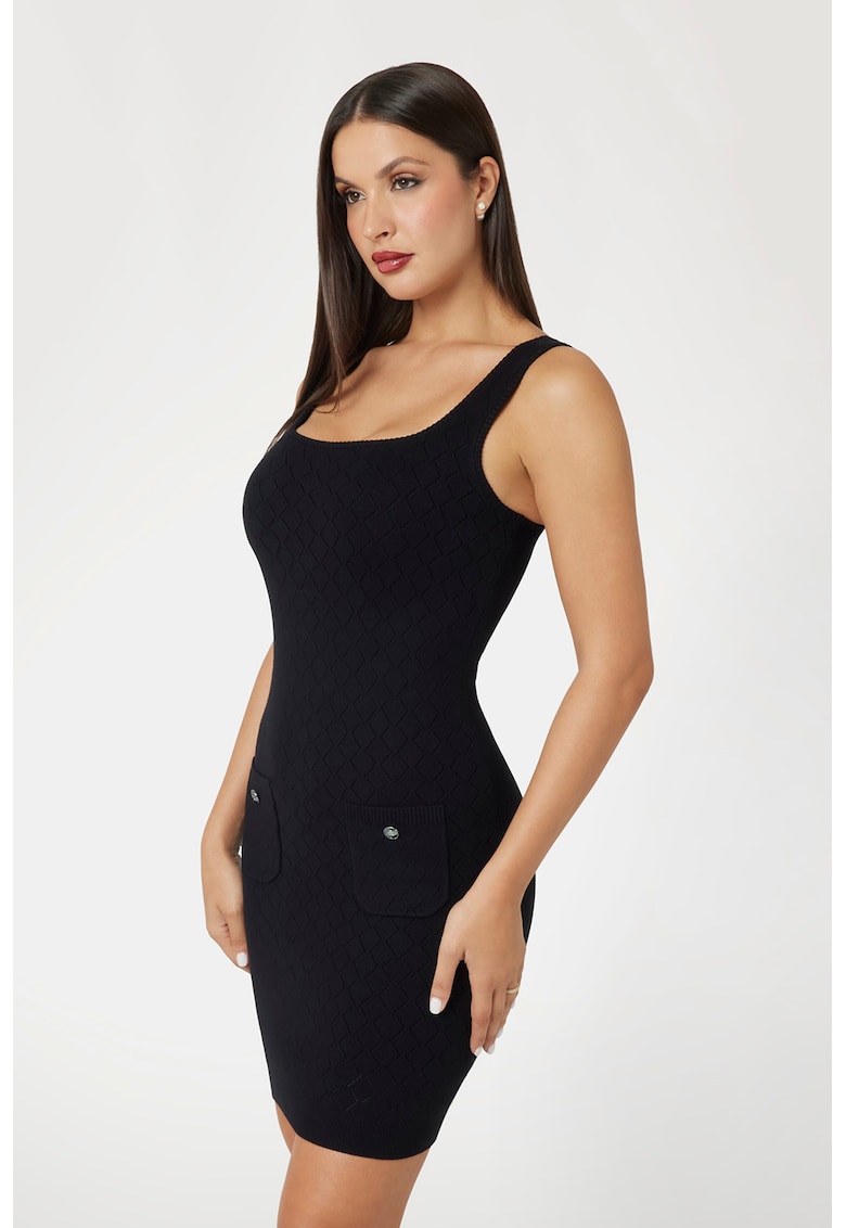 Rochie scurta cu croiala cambrata - Negru stins