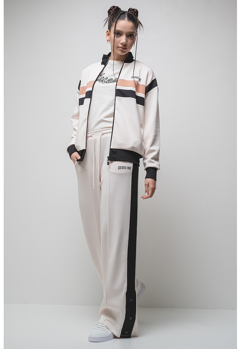 Bluza de trening cu fermoar - pentru antrenament - Alb/Negru
