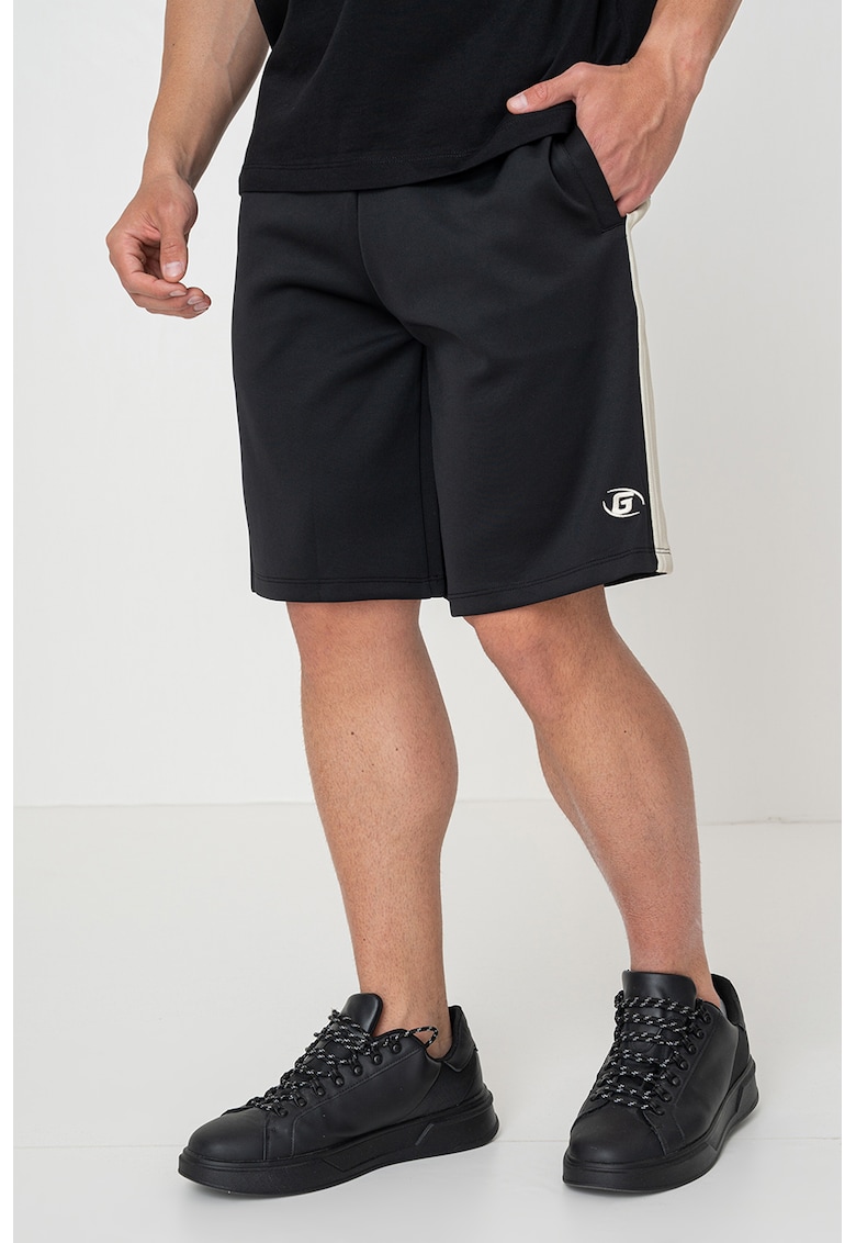 Bermude cu croiala ampla pentru fitness - Negru/Verde pal