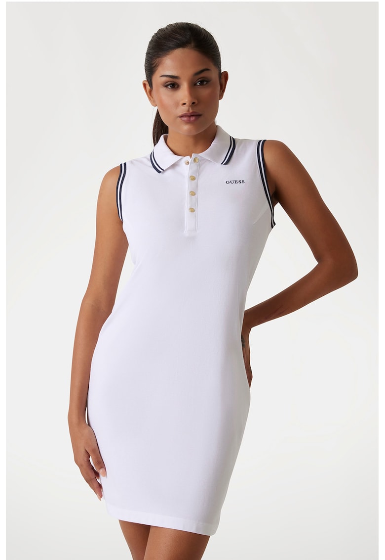 Rochie-tricou fara maneci - Alb