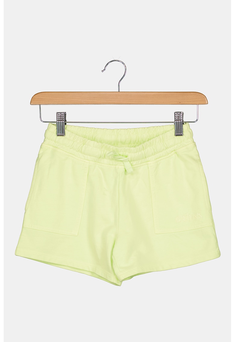 Pantaloni scurti de bumbac cu snur - Verde lime