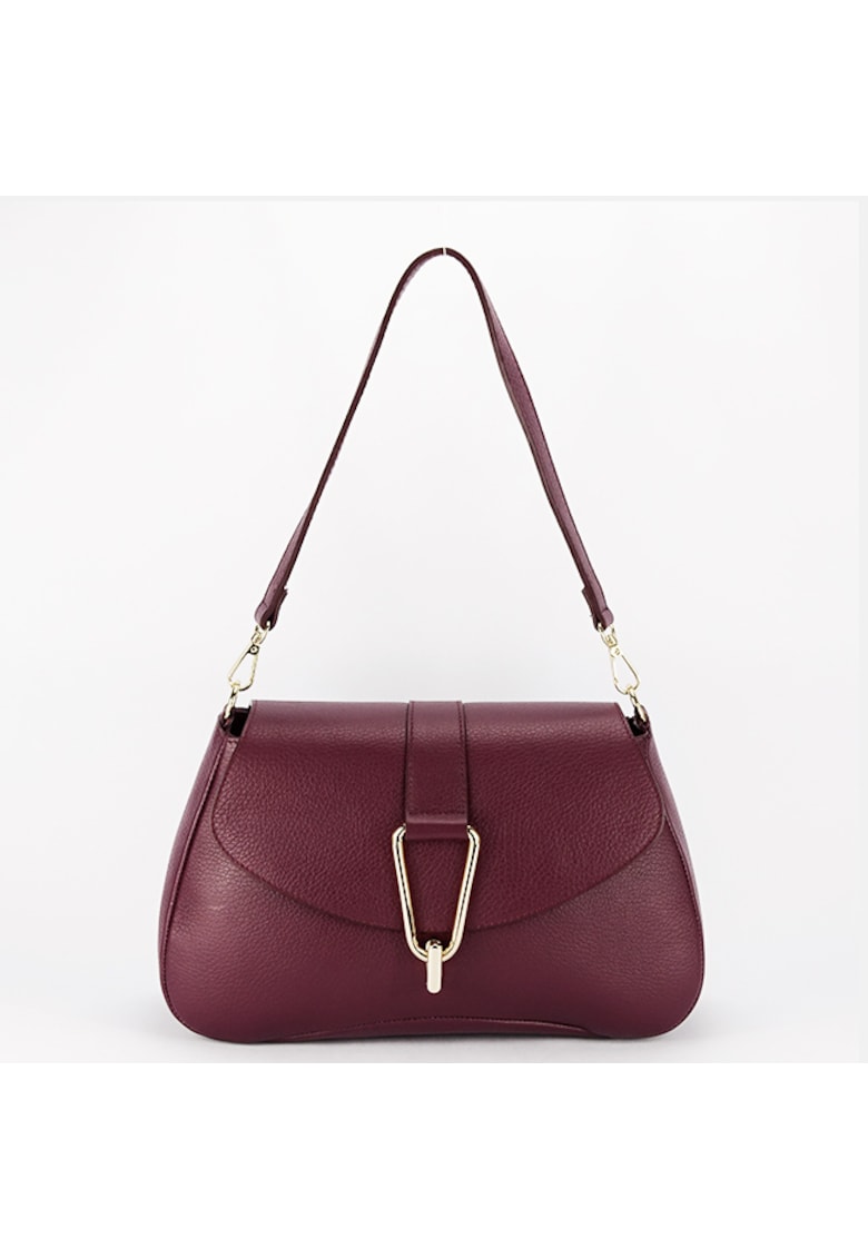 Geanta eleganta din piele naturala 1755 125 - Visiniu - 19x30x10