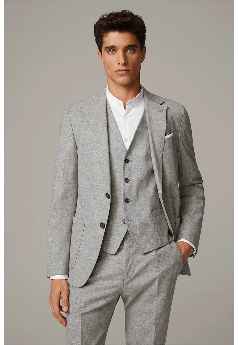 Sacou regular fit cu inchidere la un singur rand de nasturi STR2 - Gri