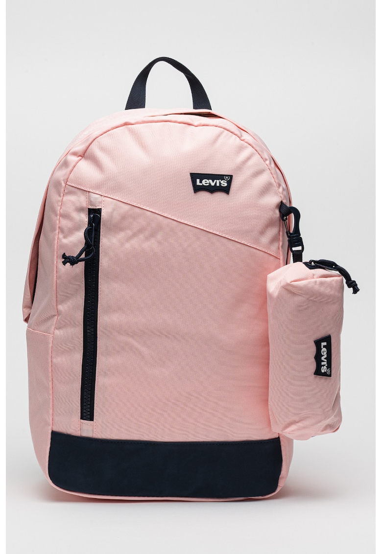 Rucsac cu logo - Negru/Roz pastel