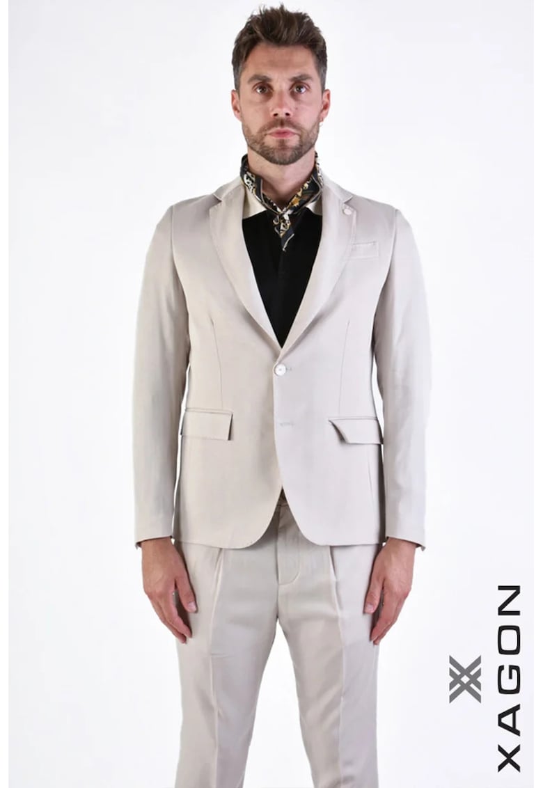 Sacou slim fit - cu inchidere la un singur rand de nasturi - Bej