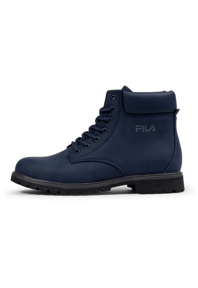 Bocanci mid-cut de piele ecologica Maverick - Albastru inchis