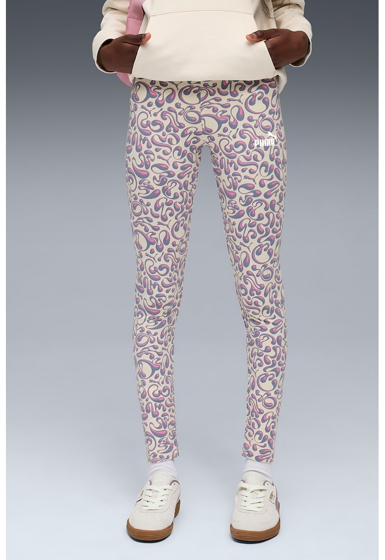 Colanti cu model grafic - Violet/Bej/Roz