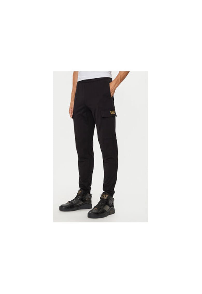 Pantaloni de trening barbati  Emporio Armani - 8NPP67 PJVRZ - Bumbac - Negru - Negru