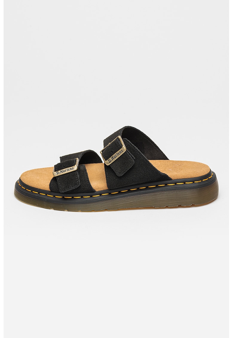 Papuci unisex de piele intoarsa cu catarama Josef - Galben