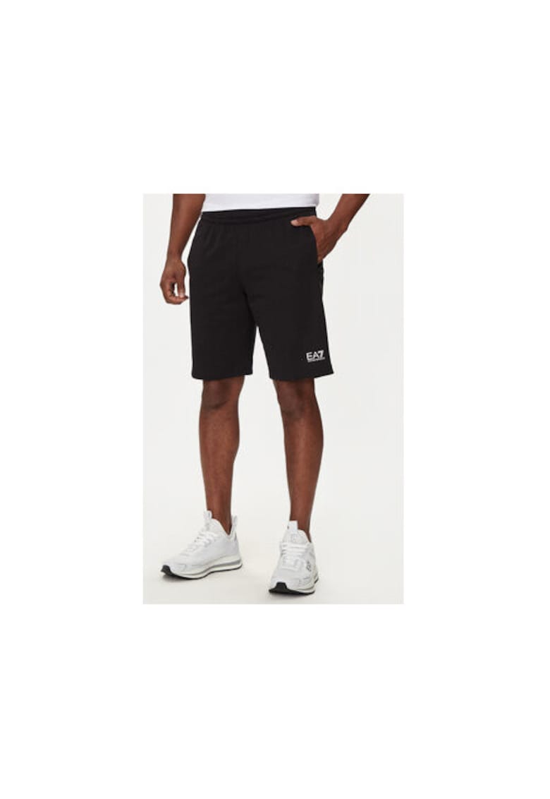 Pantaloni scurti sport barbati  Emporio Armani - 8NPS65 PJVRZ - Bumbac - Negru - Negru