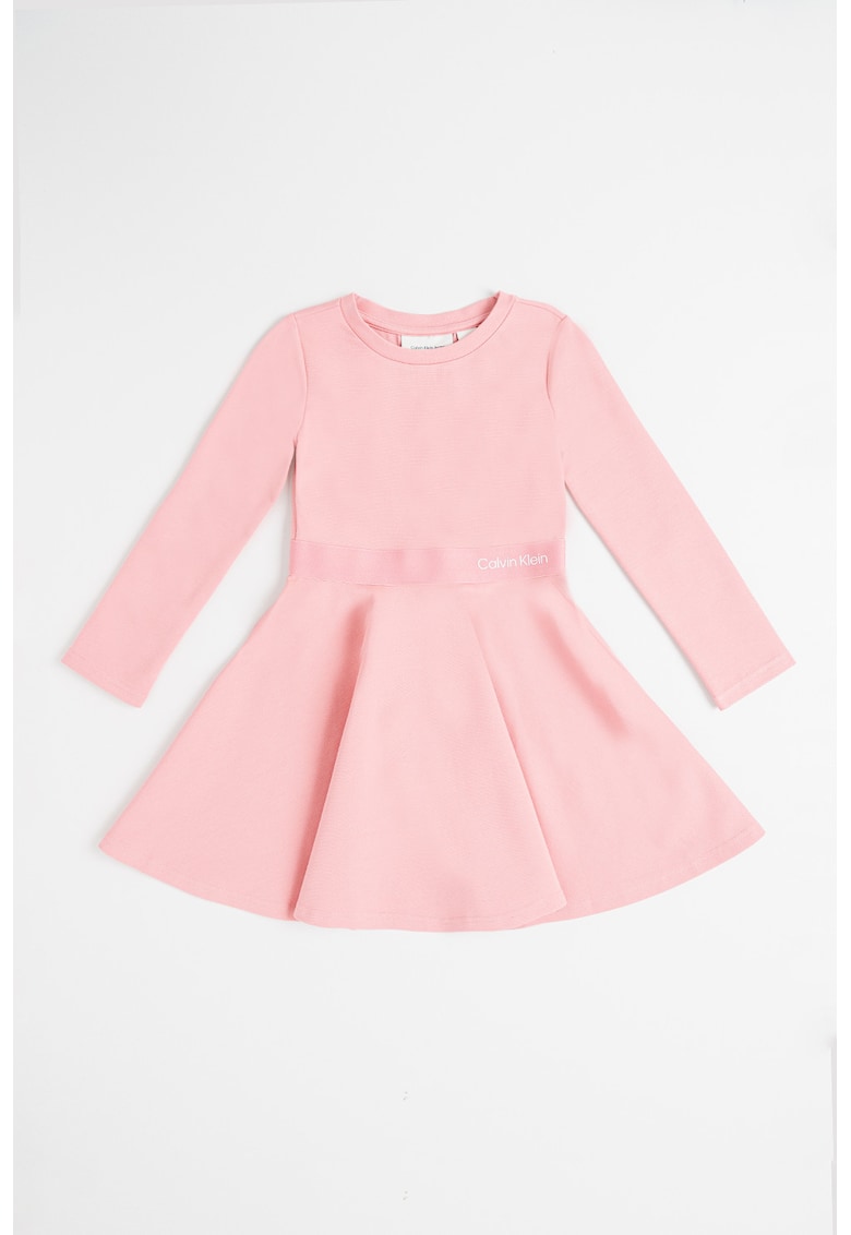 Rochie evazata cu logo - Roz inchis/Roz prafuit