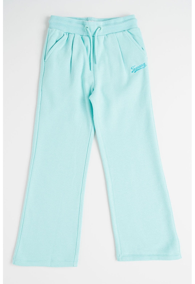 Pantaloni de trening cu buzunare laterale si snur - Verde menta