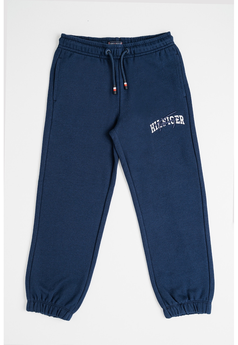 Pantaloni de trening relaxed-fit cu logo - Alb fildes/Albastru ultramarin
