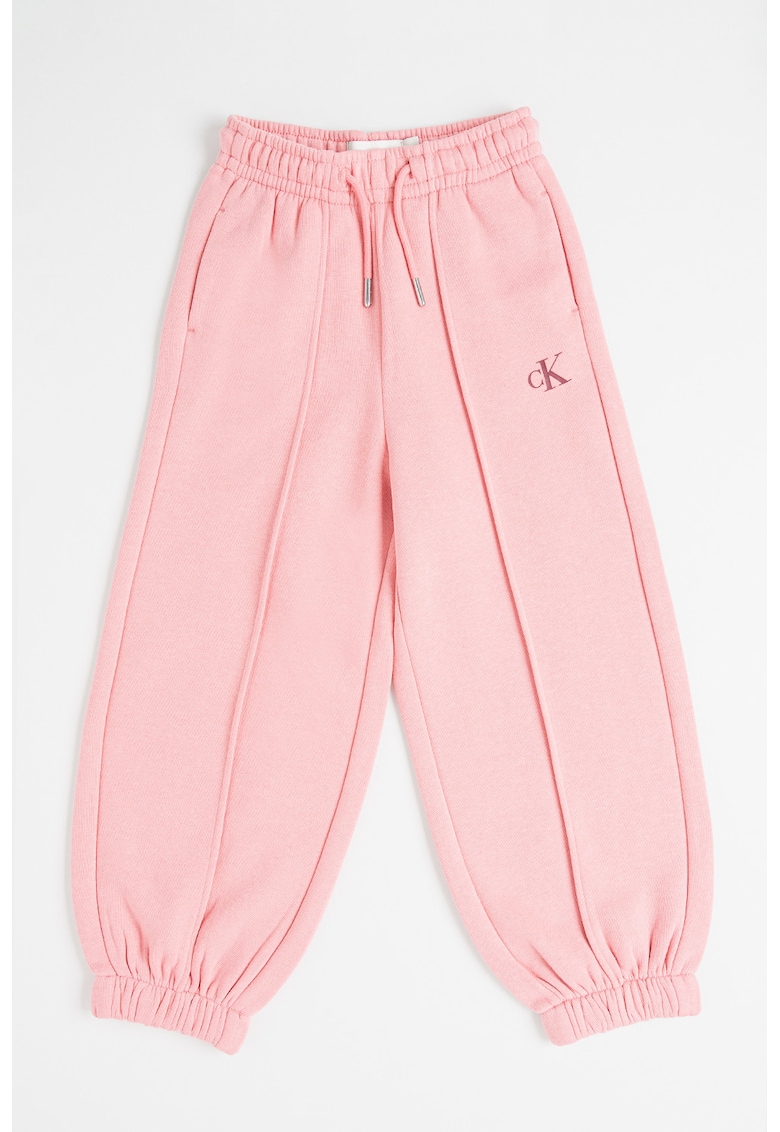 Pantaloni de trening conici cu snur - Roz melange