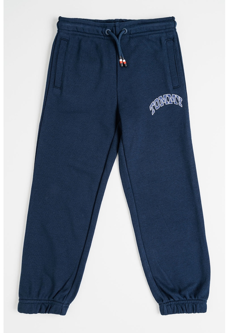 Pantaloni de trening cu imprimeu logo - Bleumarin
