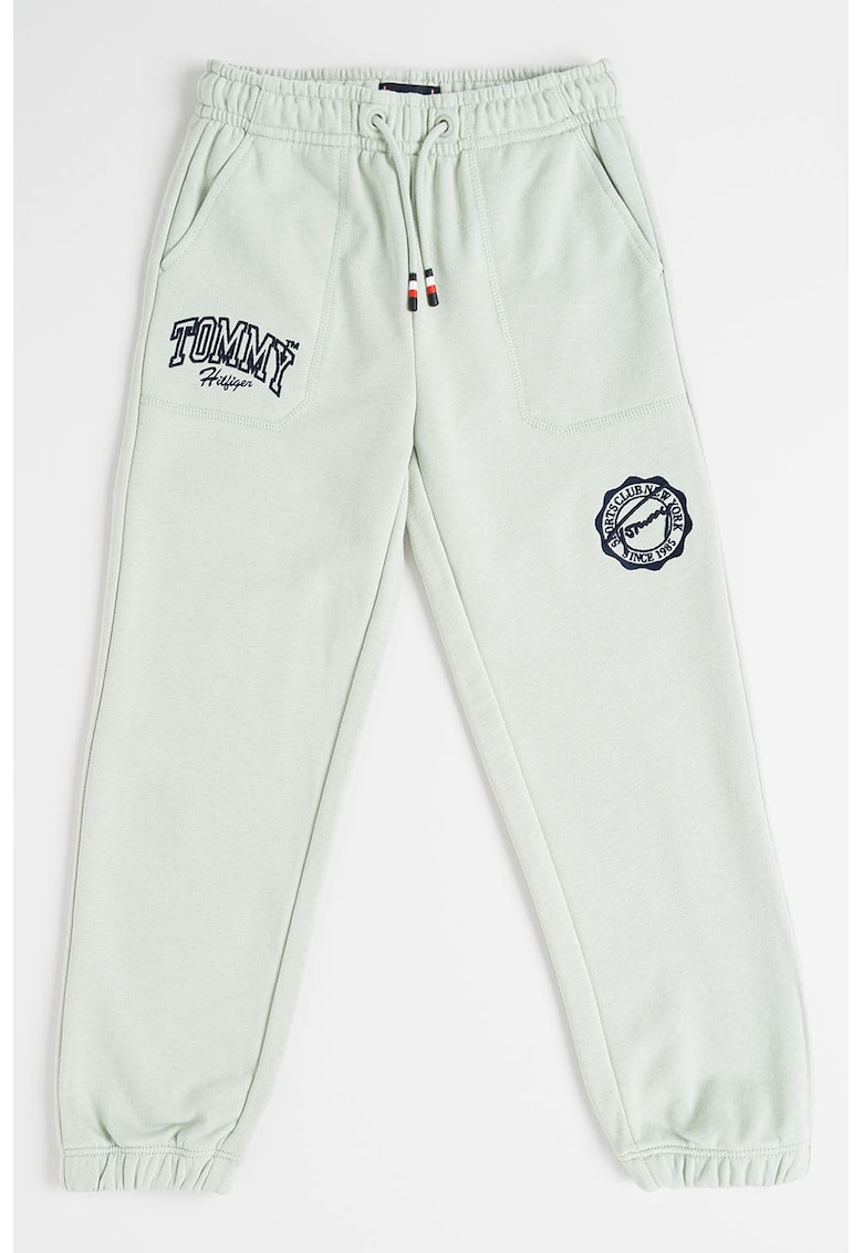 Pantaloni de trening cu doua buzunare - Albastru ultramarin/Verde pal