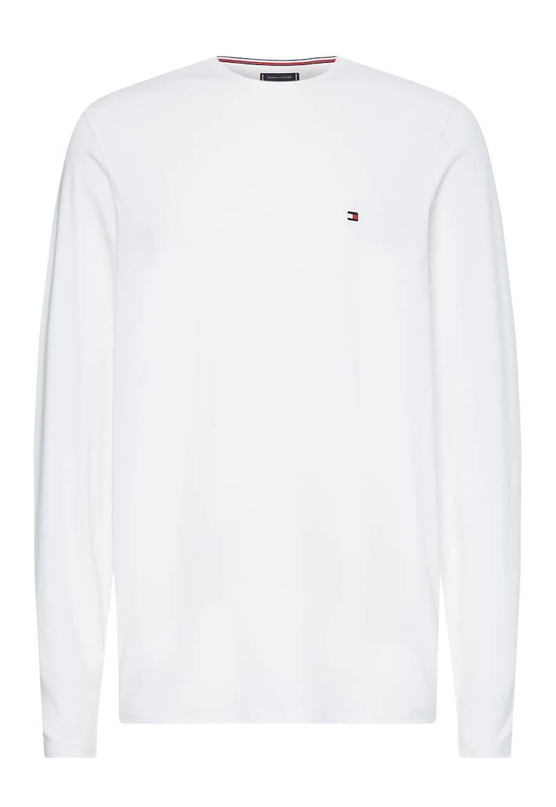 Bluza slim fit amestec de bumbac organic - Alb