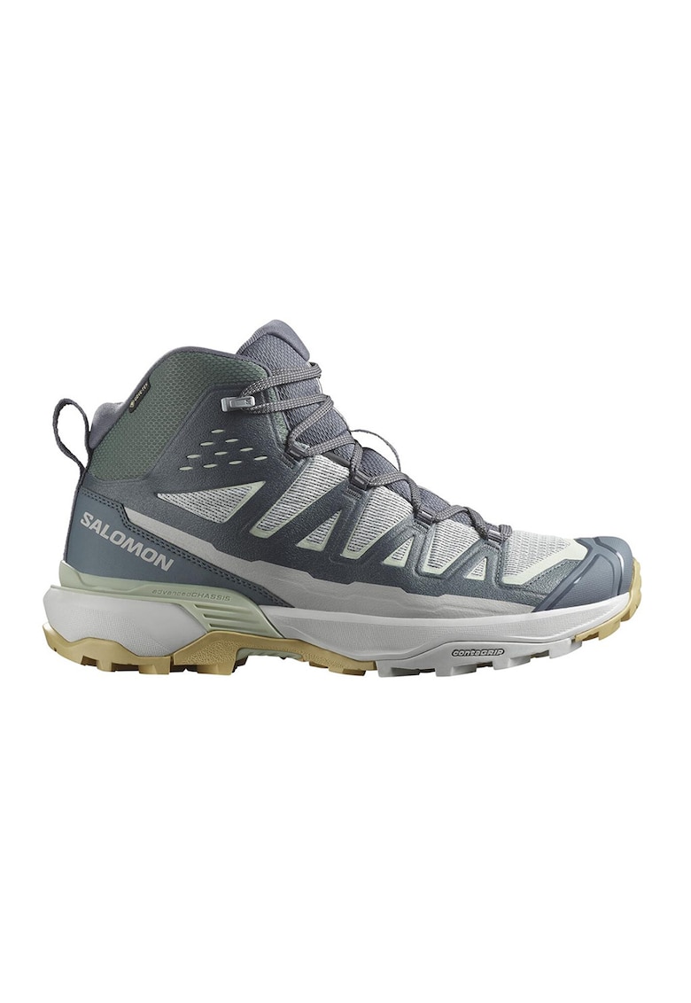 Ghete mid-cut cu tehnologie Gore-Tex pentru drumetii X Ultra 360 Edge - Verde/Gri deschis/Gri carbune