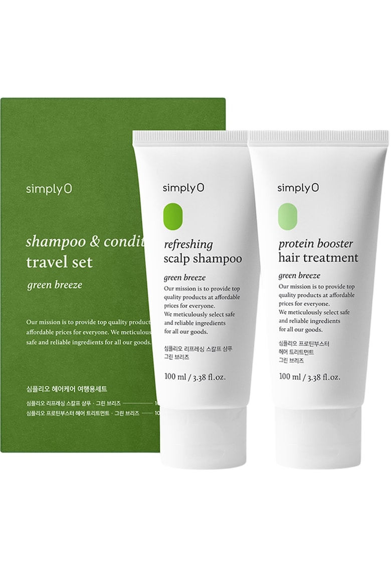 Sampon si Balsam-Masca -  Green Breeze Travel Set - 2 x 100 ml