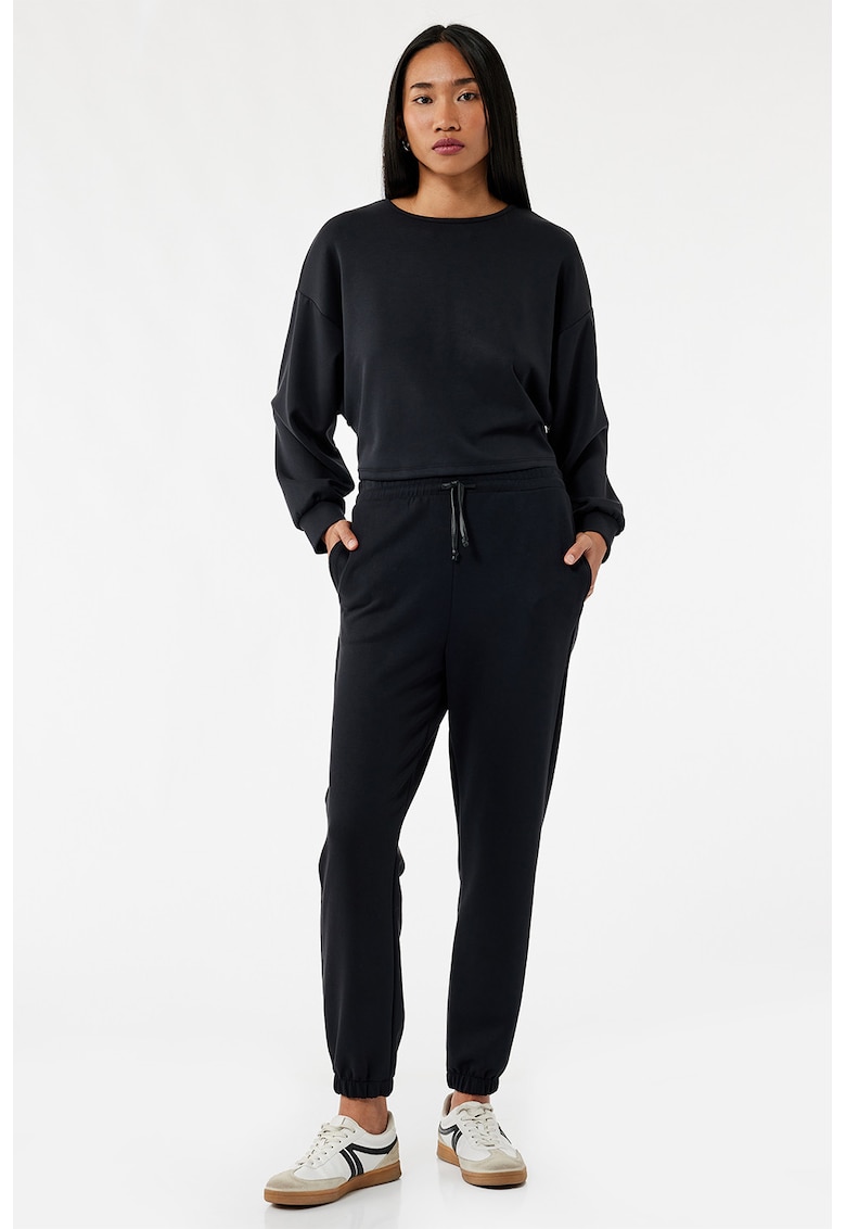 Pantaloni relaxed fit din amestec de modal - Negru