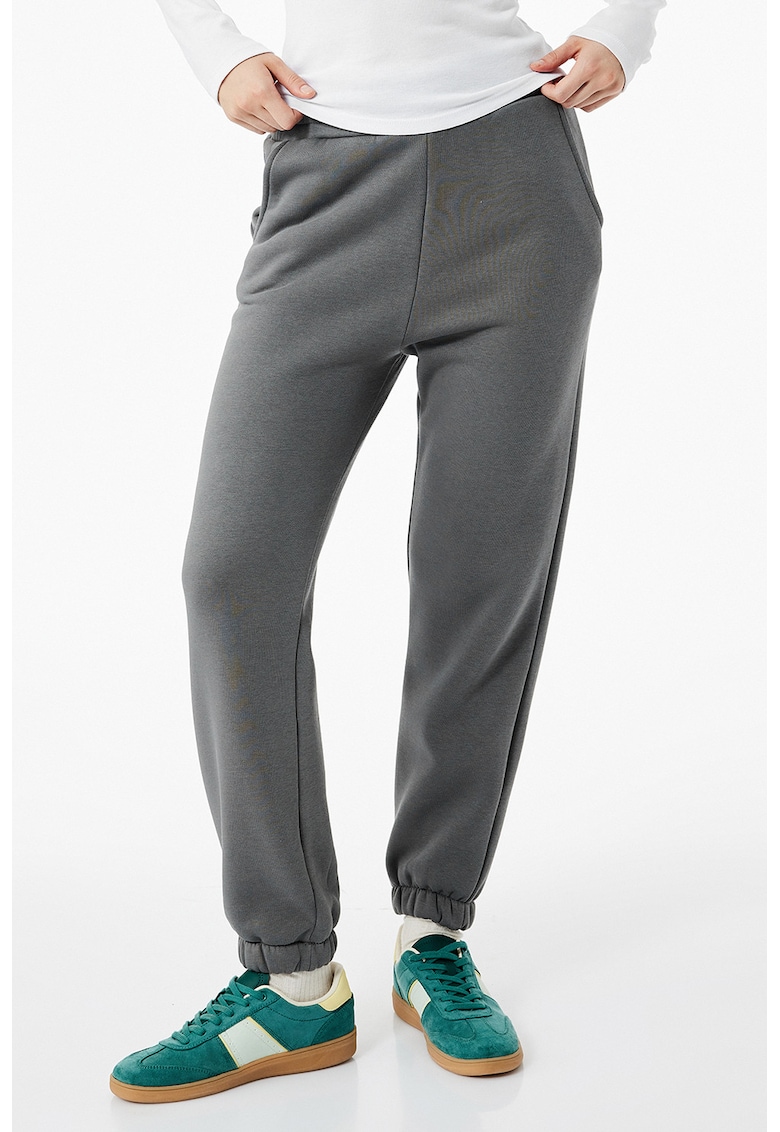 Pantaloni de trening cu talie inalta - Gri inchis