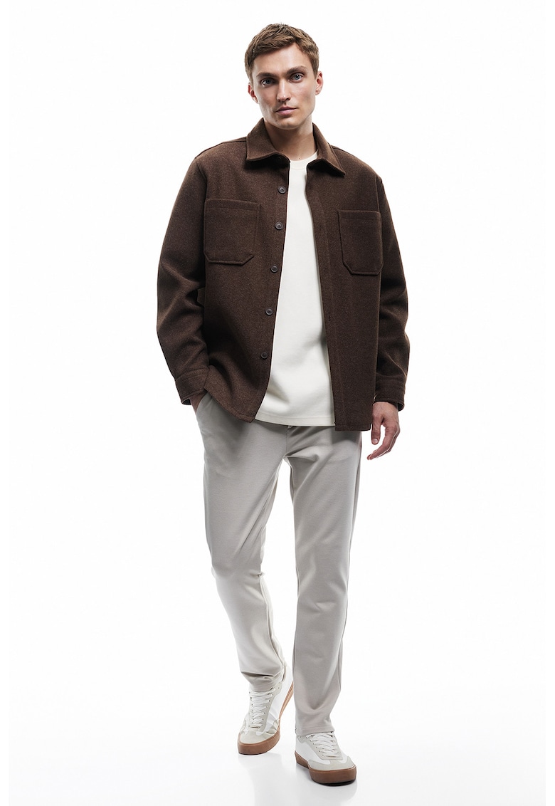 Pantaloni chino uni - Alb murdar