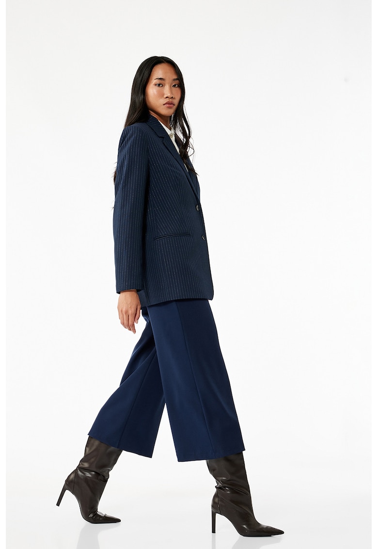 Pantaloni crop cu croiala ampla - Albastru inchis