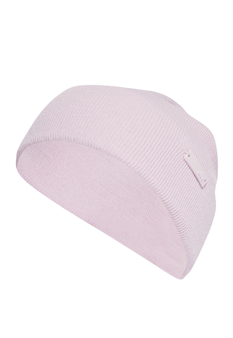 Caciula tricotata cu logo metalic - Roz pastel