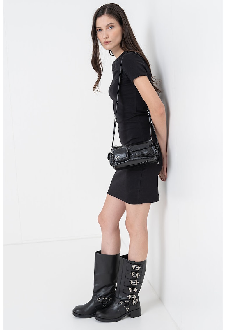 Rochie-tricou slim fit - Negru