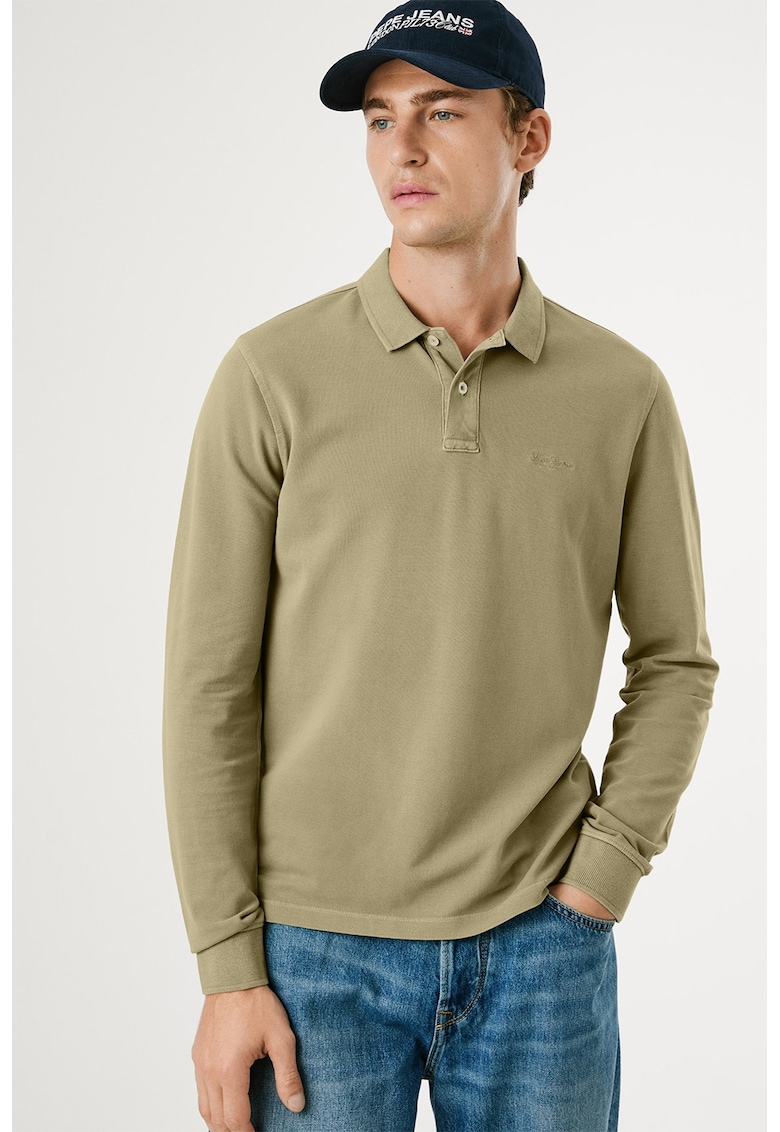 Bluza polo de bumbac - Kaki