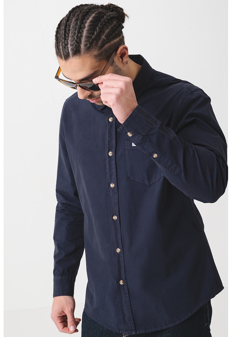 Camasa slim fit din bumbac - Bleumarin