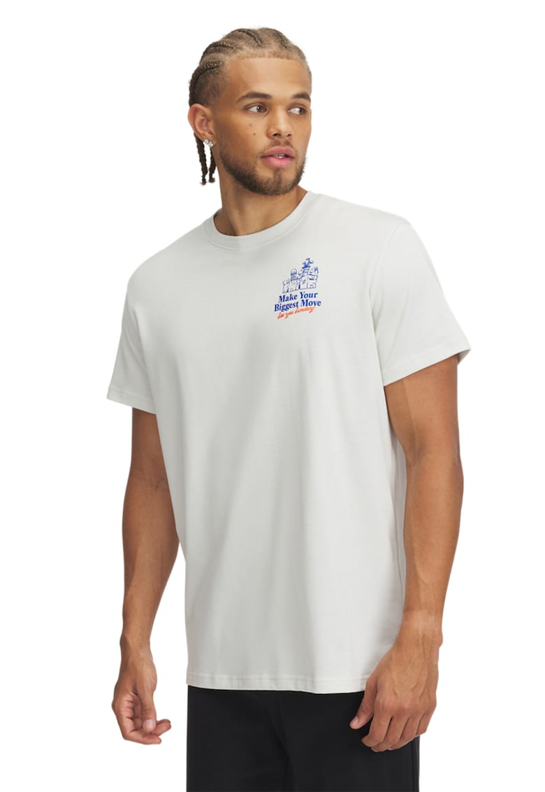 Tricou cu imprimeu text pe spate - pentru golf - Albastru pastel/Portocaliu pal/Alb murdar
