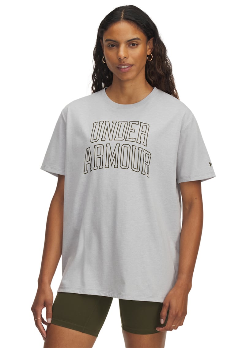 Tricou supradimensionat cu imprimeu logo Rival OS Campus - Gri deschis