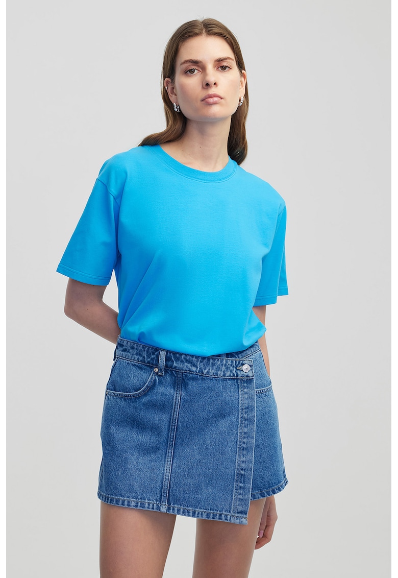 Tricou lejer cu decolteu rotund - Albastru deschis
