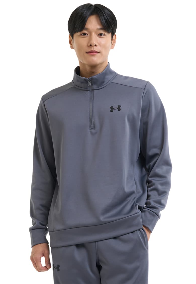 Bluza cu fenta cu fermoar pentru fitness - Gri inchis