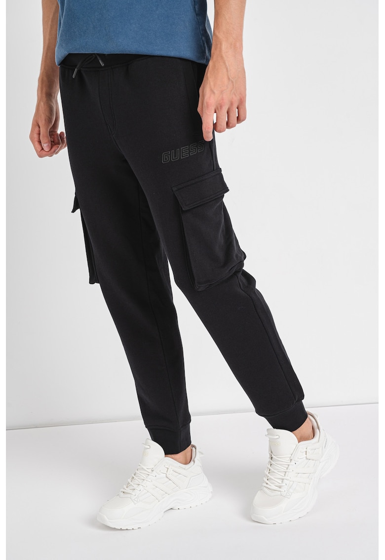 Pantaloni cargo din amestec de bumbac - pentru antrenament - Negru