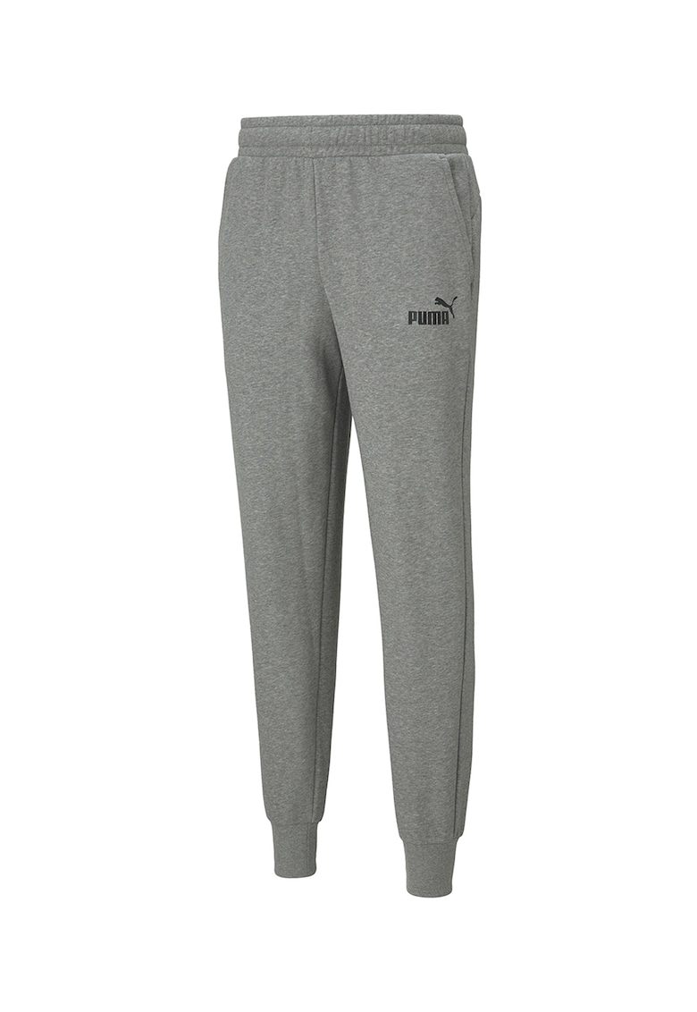 Pantaloni jogger conici cu buzunare oblice - Gri melange