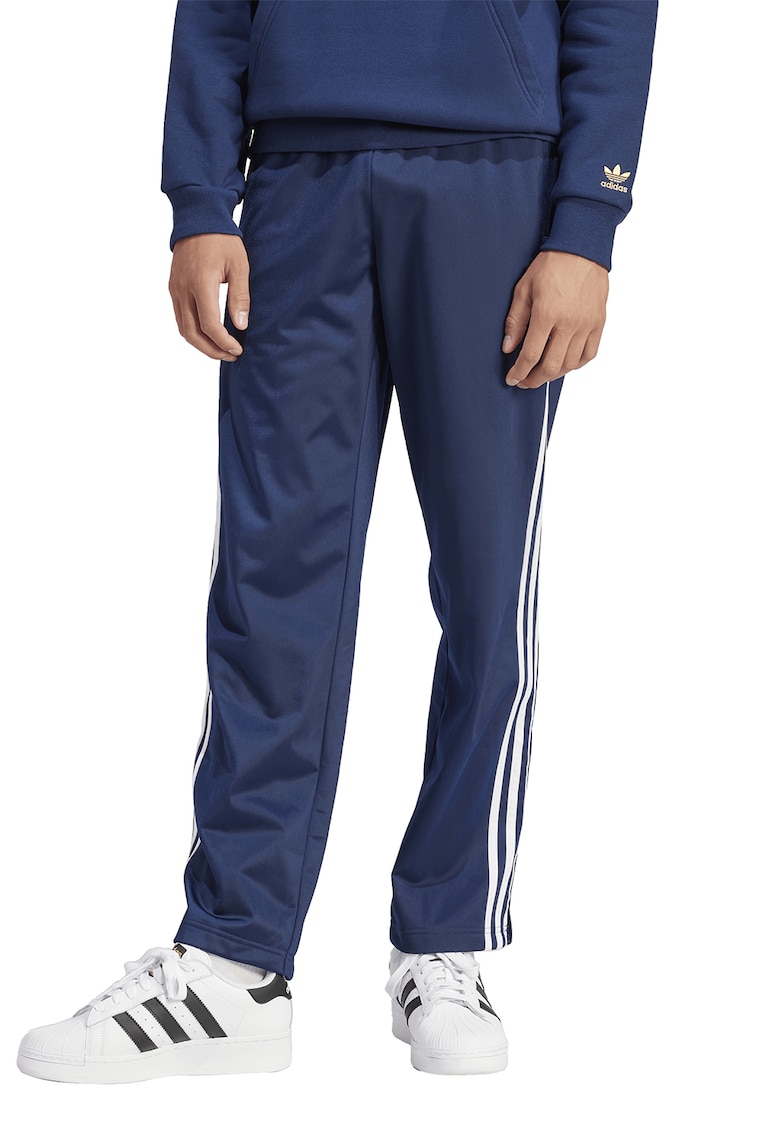 Pantaloni de trening cu slit cu fermoar la terminatii Firebird - Alb/Albastru inchis