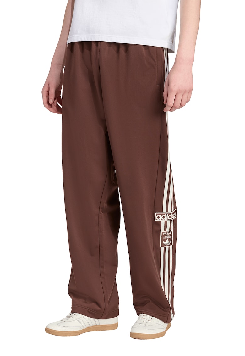 Pantaloni de trening drepti cu slituri laterale - Alb/Maro