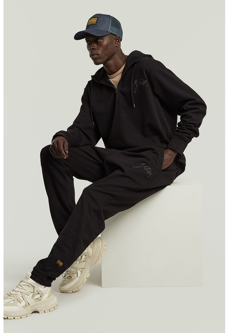 Pantaloni de trening din amestec de bumbac organic - Negru