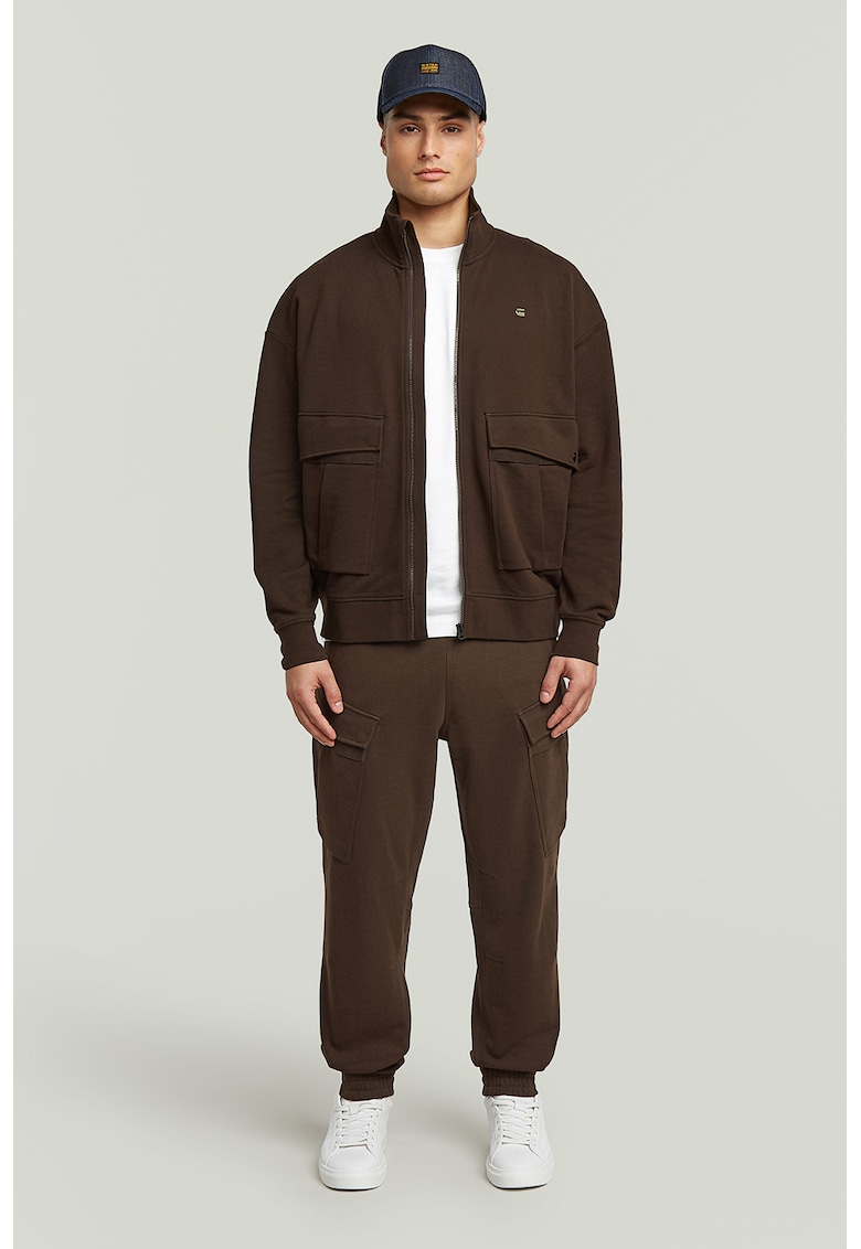 Pantaloni cargo din bumbac organic Rovic - Maro inchis