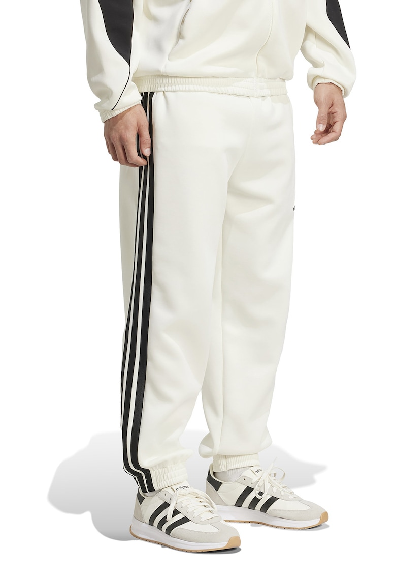 Pantaloni de trening cu logo si snur Stadium - Negru stins/Alb optic