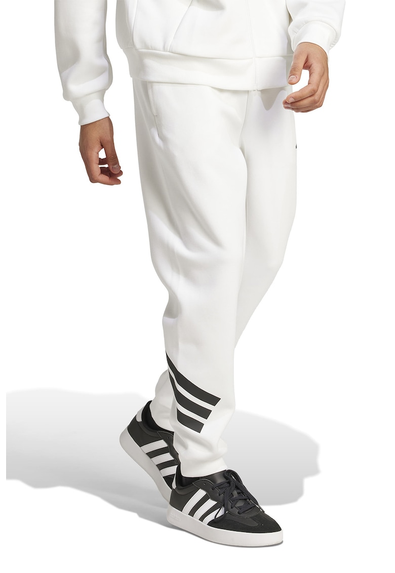 Pantaloni de trening din amestec de bumbac cu logo - Alb/Negru