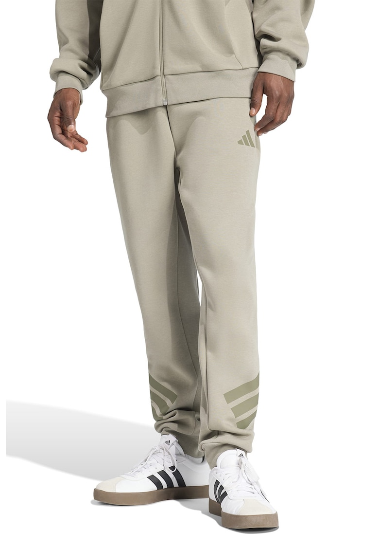 Pantaloni de trening din amestec de bumbac cu logo - Kaki