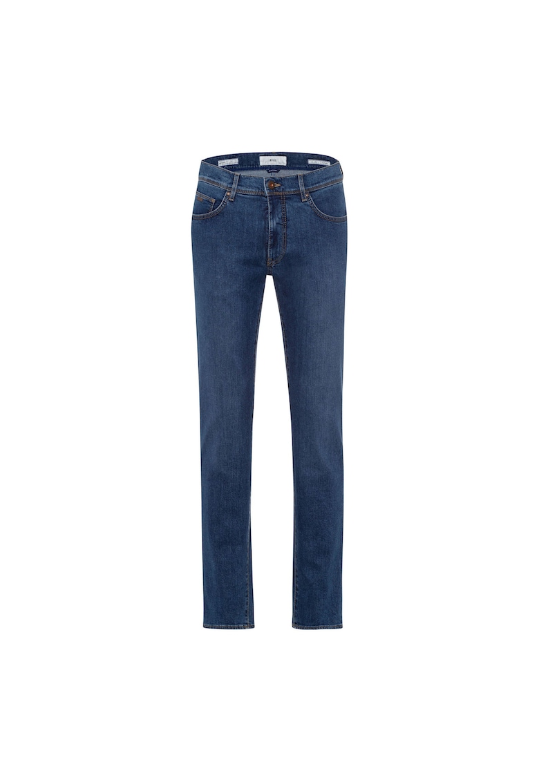 Blugi cu talie joasa si regular fit - Albastru